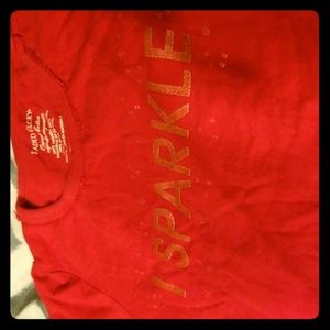 red "I Sparkle" shirt